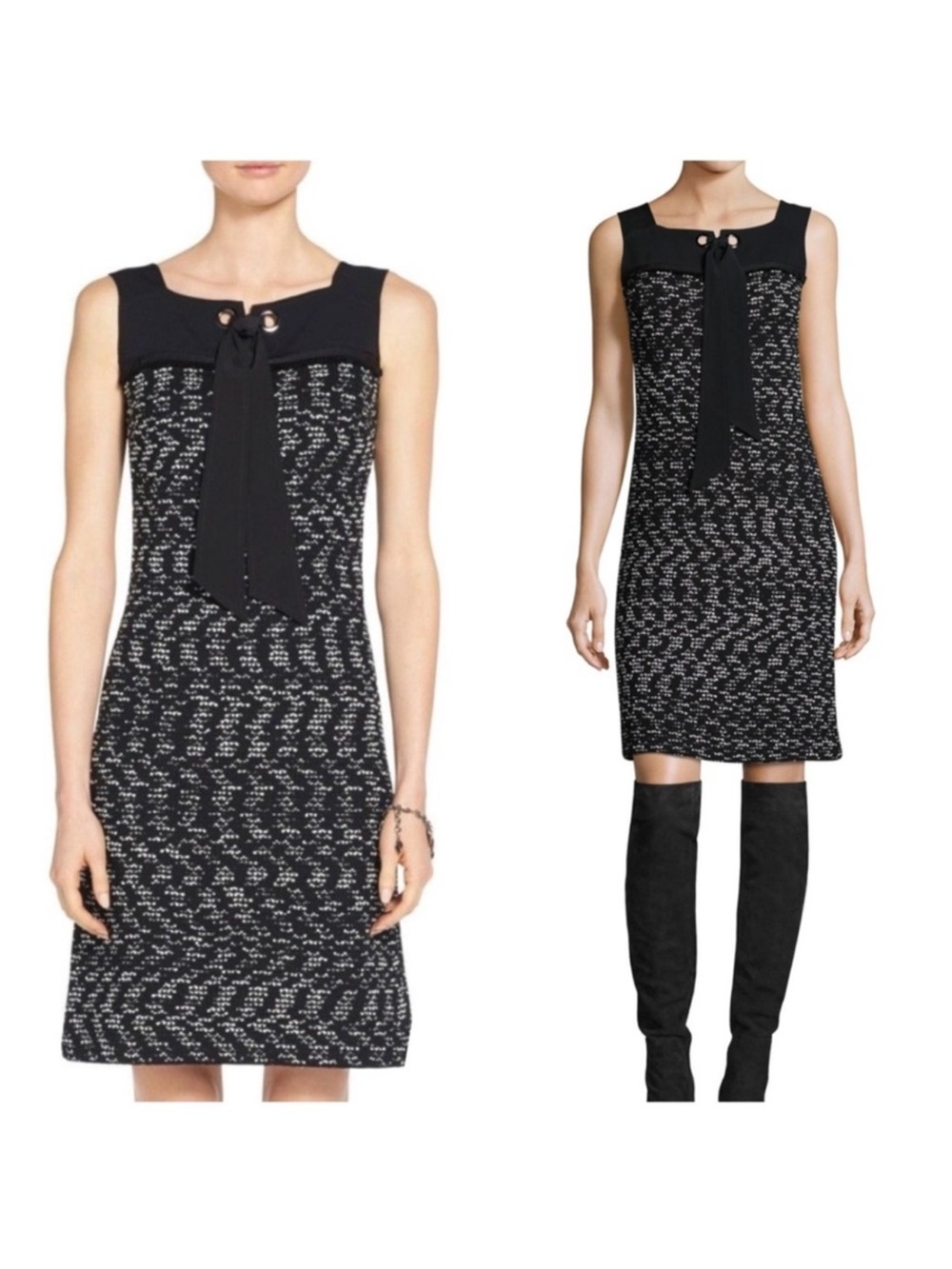 St. John Tweed Knit A-Line Shift Dress Size 12